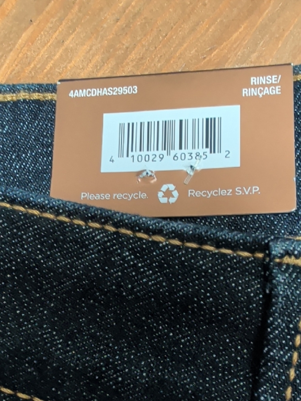 Denver Hayes Dark Indigo Slim Taper Jeans with Gold Stitching - Picture 5 of 6